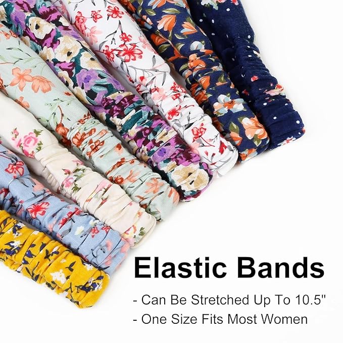 Huachi Boho Headbands for Women Floral Print: Summer Twist Headband for Beach, Elastic Women's Fashion Head Bands