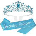 Birthday Girl Sash, Crown for Girls, Girls Tiara Blue Crown, Princess Crowns Happy Birthday Crowns, Tiaras for Girl, Birth Decorations, BirthdayGirl Headband, Birthdays Accessories