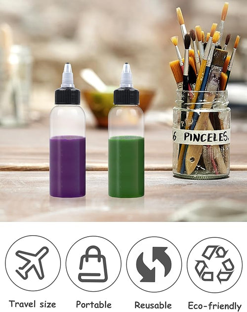 10 Pcs 2oz Plastic Squeeze Bottles with Twist Top Cap, 60ml Clear Dispensing Bottles, Empty Squirt Bottle for Liquids, Sauces, Arts, Crafts, Travel