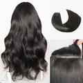 LUVME Invisible Clip in Hair Extensions Real Human Hair, 18 inch 110g 6Pcs, Natural Black Remy Human Hair Extensions Clip ins for Women, Natural Human Hair