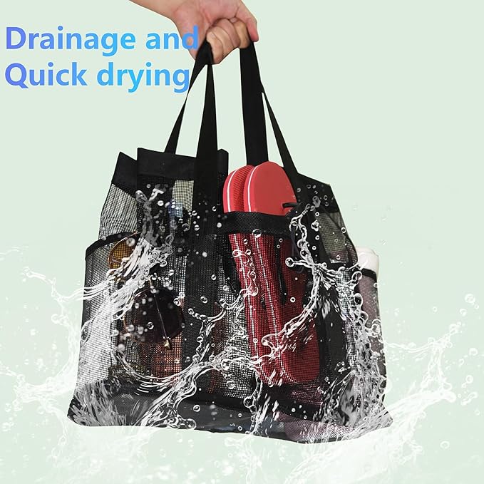 Large Mesh Shower Caddy Portable Tote,Quick Drying Bag for Travel,University Dorm,Camping,Beach,Gym,Swimming Pool,RV