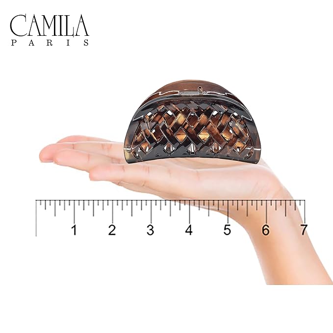 Camila Paris CP1807 French Hair Clip for Women Thick Hair for Long Curly Wavy Hair, Girls Hair Claw Clips Jaw, Durable Styling Big Claw Clip for Thick Hair, Strong Hold No Slip Grip, Made in France