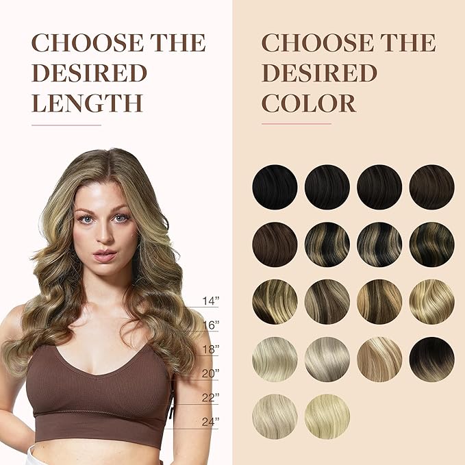 GOO GOO Clip in Hair Extensions Real Human Hair, Remy Human Hair Extensions Clip ins for Women, Natural Human Hair, 24inch 160g 7Pcs, 3/8/613 Balayage Walnut Brown to Ash Brown and Bleach Blonde