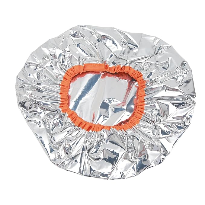 10pcs Aluminum Foil Hair Dye Processing Caps, Silver Hair Conditioning Caps for Deep Treatment, Constant Temperature Heat Retention Caps with Elastic Band, Reusable Hair Coloring C
