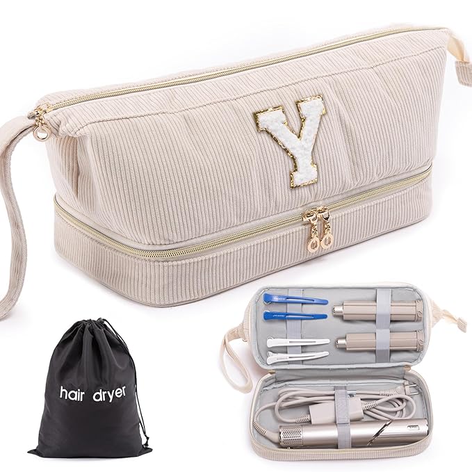 Shark FlexStyle/SmoothStyle Personalized Hair Dryer Case, Double-Layer Travel Organizer with Hair Dryer Bag - Air Wrap Dryer, Flat Curling Iron Case
