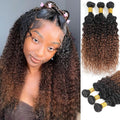 Ombre Bundles Human Hair Water Wave Chestnut Brown Ombre Water Wave Bundles T1B/2/30 Color 100% Real Human Hair Wavy Sew in Weft Weave 12 14 16 Inch