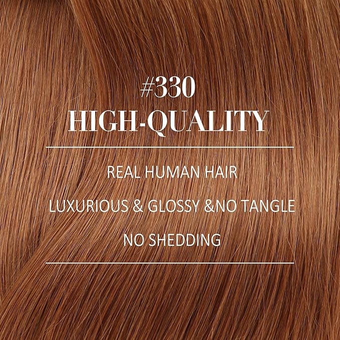 YoungSee Clip in Human Hair Extensions Light Copper Clip in Extensions Real Human Hair Copper Hair Extensions Clip ins Straight Soft Hair 18Inch 7Pcs 120G
