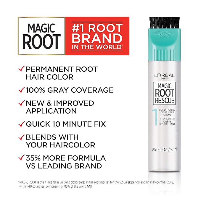 L’Oréal Paris Magic Root Permanent Hair Color, 10 Minute Hair Dye Kit to Rescue Roots with 100% Gray Hair Coverage, 5A Medium Ash Brown, 2 Pack (Packaging May Vary)