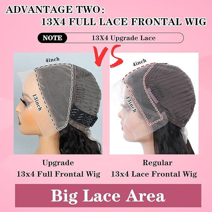 250% Density HD Lace Front Wigs Human Hair Loose Wave 100% Real Human Hair 15A Full 13x4 Large Lace Space Loose Deep Wave Wig Pre Plucked, No Synthetic Blend No Tangle No Shedding Triple Lifespan 3X