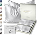 Colorado Home Co 100% Mulberry Silk Pillowcase Set of 2, King Size, Silver Grey, 22 Momme 6A Silk, Zipper Closure