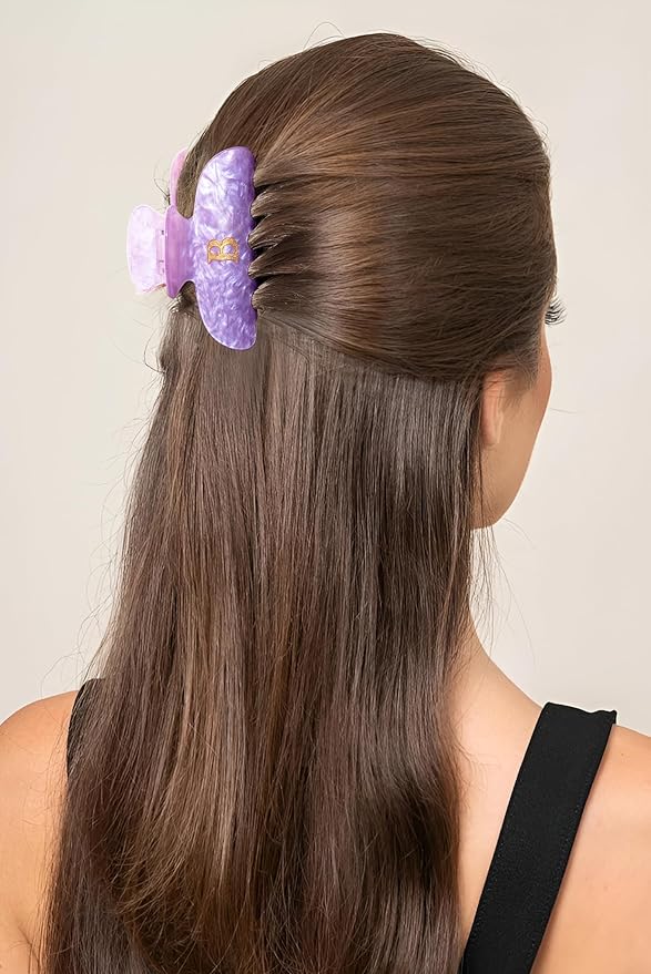 Initial Cute Hair Clips - Purple Letter Elegant Hair Claw Clips, Glitter Claw Clips Durable Hair Clips, Wedding Gift, Bridesmaid Gifts, Birthday Gifts, Christmas Gift, Letter S