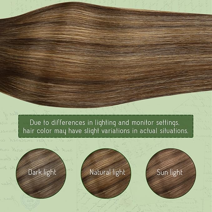 RUNATURE Balayage Clip in Hair Extensions Real Human Hair, 22 Inch Hair Extensions Clip Ins, Double Weft Human Hair Clip in Extensions, Long Straight Hair, 120g 7pcs #4/27/4 Brown Root to Blonde