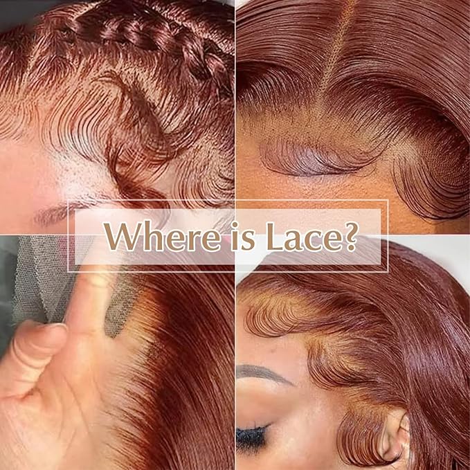 AMIRTY 200% Density Ginger Wig Human Hair 13X4 HD Transparent Lace Front Wigs Human Hair Pre Plucked with Baby Hair Chestnut Brown #33 Human Hair Wigs For Women 18 Inch