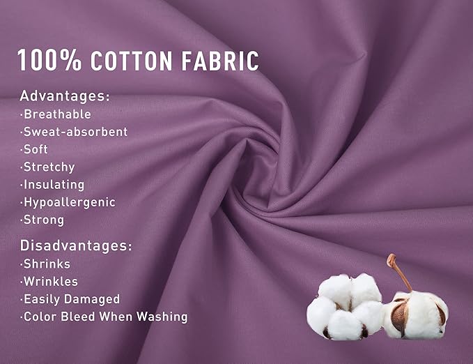 Sunflower Body Pillowcase 100% Cotton Long Pillow Cover/Case Envelope Closure 1 Pack, 21×54 inches Dark Purple, Soft and Breathable