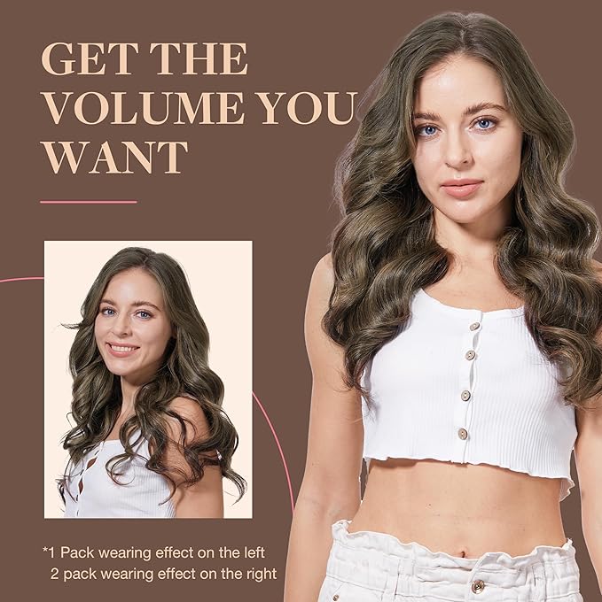GOO GOO Clip in Hair Extensions Real Human Hair, Remy Human Hair Extensions Clip ins for Women, Natural Human Hair, 22inch 120g 7Pcs, 4/26/4 Balayage Chocolate Brown to Honey Blonde