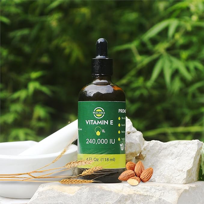 Vitamin E Oil 100% Pure 240,000 IU (4oz) | Natural, Non-GMO, for Skin, Hair, Premium Vitamin E Oil is 100% Pure & Natural