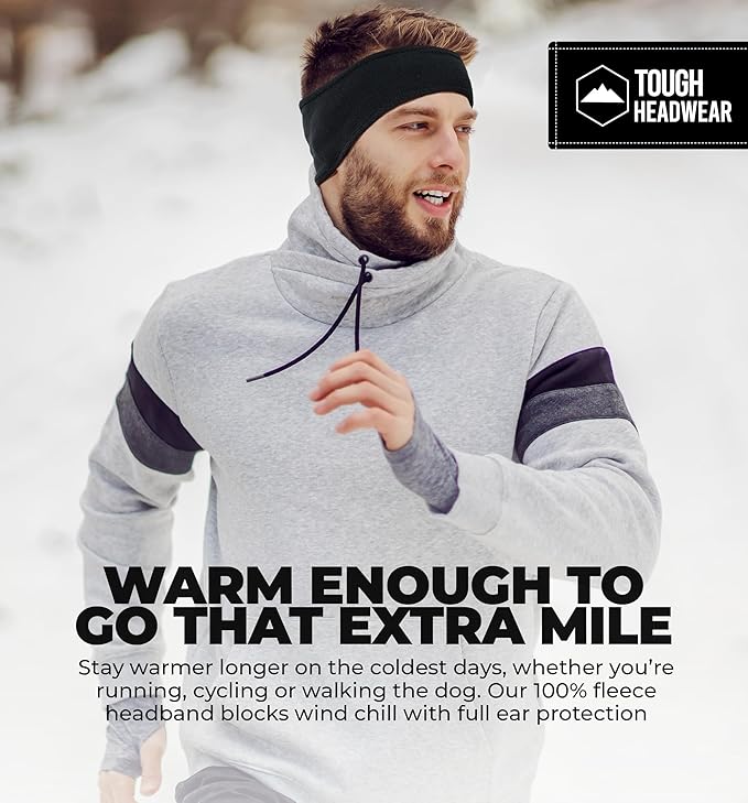 Tough Headwear Winter Headbands for Women - Ear Warmers - Ear Muffs for Winter - Fleece Headband for Men & Women for Cold Weather