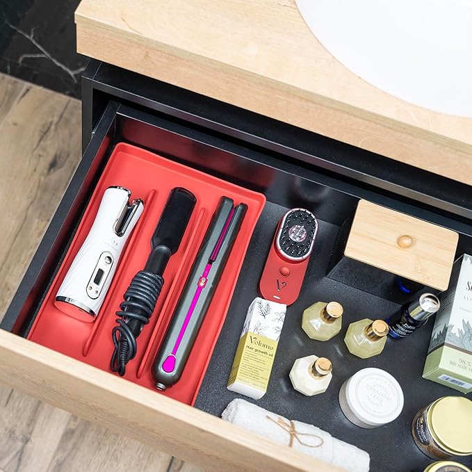 Hot Tools Organizer | Heat-Resistant Mat for Styling Tools up to 428°F | Drawer Organizer | 14.75" x 9.5" x 1"
