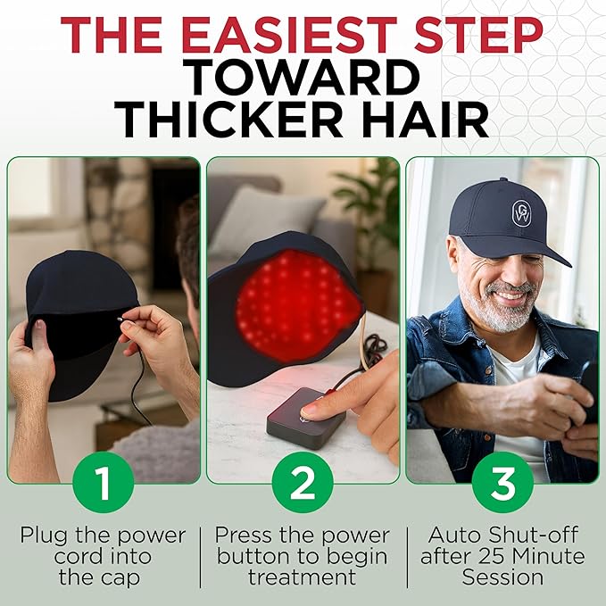 Red Light Therapy Hair Growth Cap – FDA Cleared Laser Treatment for Hair Regrowth and Reduced Shedding – LED & Laser Red Light Therapy Clinically Proven in Double-Blind Studies - Blue