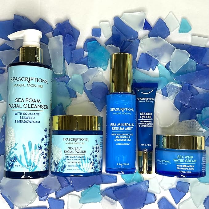 Spascriptions Marine Moisture Sea Silk Eye Gel, 0.5 fl oz (pack of 1), Under-Eye Gel Moisturizer with Natural Marine Collagen, Cruelty Free