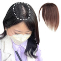 Real Human Hair Topper Pieces Double-Monofilament Top Hand-Tied Mid Length for Women Thinning BHADS914 (3 Natural Brown × Hair Length:9.8"(25cm), Base Size:3.5"×5.5"(9cm×14cm))