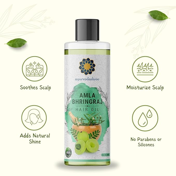 Hair Oil, 200 ml with Amla , Bhringraj , Brahmi , Methi , Shikakai , Neem , Henna , Pine , Clove , Eucalyptus & Citronella Oil