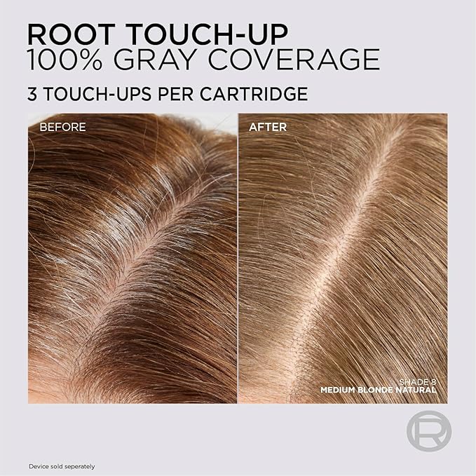 L'Oreal Paris Colorsonic Permanent Hair Dye Cartridge, Hair Color for Root Touch Up, Gray Coverage or All Over Color in just 5 Minutes, 8 Medium Natural Blonde (Coloring Device Sold Separately)