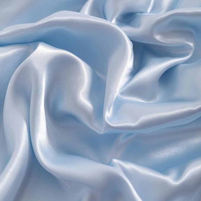 NTBAY 2 Pack Satin King Pillowcases for Hair and Skin, Luxurious and Silky Pillow Cases with Envelope Closure, 20x40 Inches, Aqua