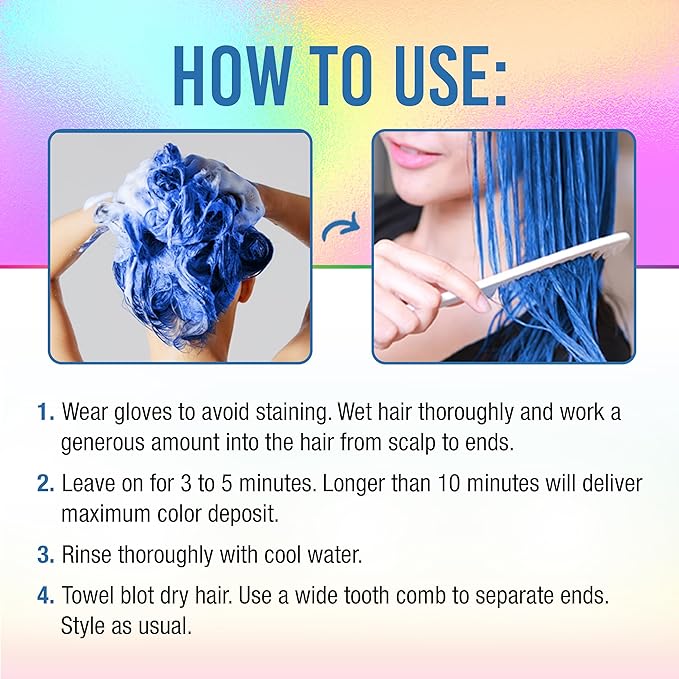 Punky Colour 3-in-1 Color Depositing Conditioner & Hair Cleanser - Bluemania, Semi Permanent Hair Color Conditioner, Long-Lasting Hair-Dye, 8.5 fl oz.