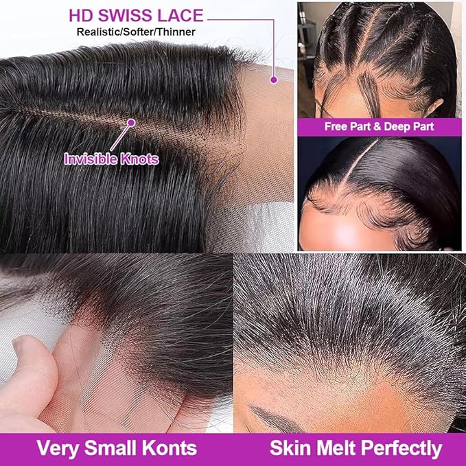 Bob Wig Human Hair 13x4 Lace Frontal Short Straight Lace Front Bob Wigs for Black Women 100% Human Hair Wig Pre Plucked Natural Color 10 Inch