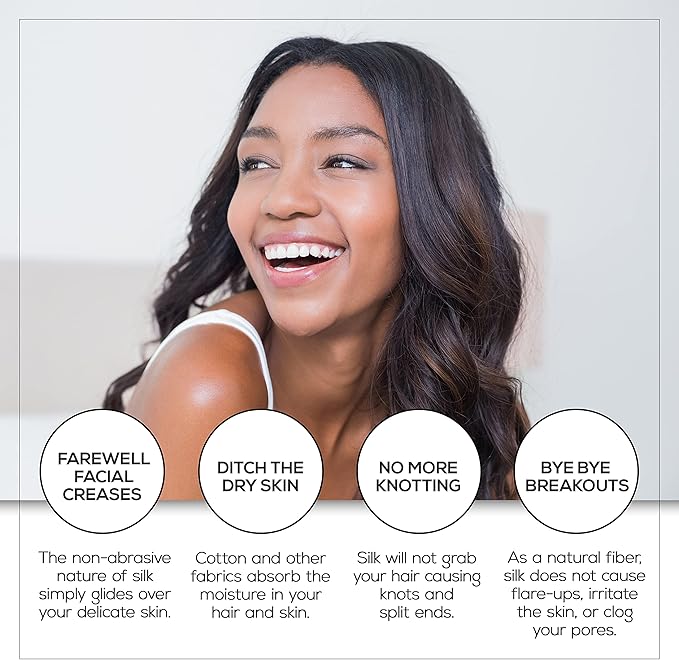 Bella Coterie Luxury Silk Pillowcase for Hair and Skin | 30 Momme | 100% Pure 6A Mulberry Silk | Super Soft | Perfectly Plush [Standard, Navy]