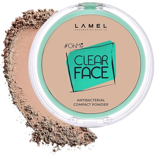 Lamel OhMy Clear Face Powder - Light Natural Coverage & Suet Control - Cruelty Free - Sand Beige N.405