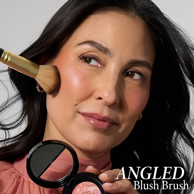 LAURA GELLER NEW YORK Baked Blush-n-Brighten Marbleized Blush + Angled Brush (02 Pink Buttercream, 47mm)