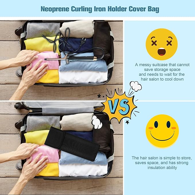 Heat-Resistant Storage Bag Travel Case Cover Pouch for Hair Straightener Curling Iron Flat Iron