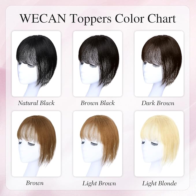 Hair Toppers for Women Real Human Hair 3D Bangs Clip 100% Human Toppers for Women 10 Inch Clip in Bangs Hairpieces (613 Light Blonde)