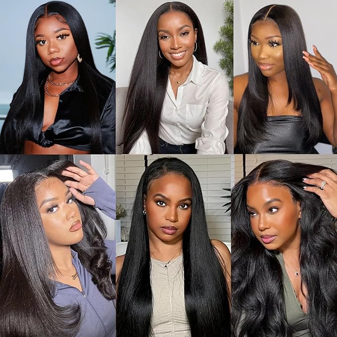 Yaki Straight Clip in Hair Extensions Real Human Hair 8Pcs Remy Human hair Clip ins for Women, Natural Soft Human Hair 120g 20inch #1B Natural Black
