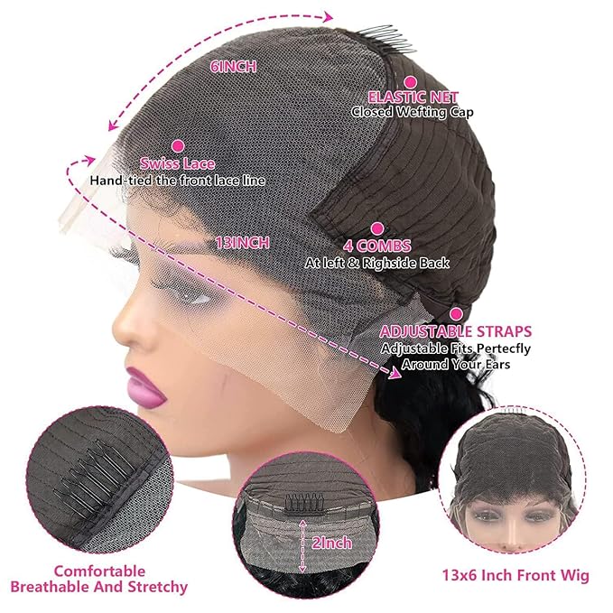 34 Inch13x6 Straight Lace Front Wigs Human Hair HD Transparent Lace Frontal Human Hair Wigs for Women Glueless Wigs Human Hair Pre Plucked Natural Color