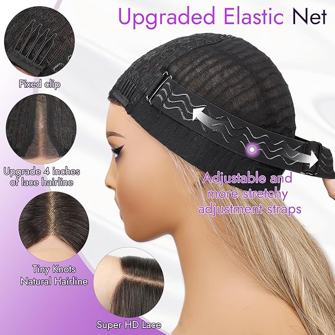 Black Wig for Women Long Wavy 4x1 Lace Natural Hairline Glueless for Beginners Middle Part Synthetic for Daily Party Use 26Inch