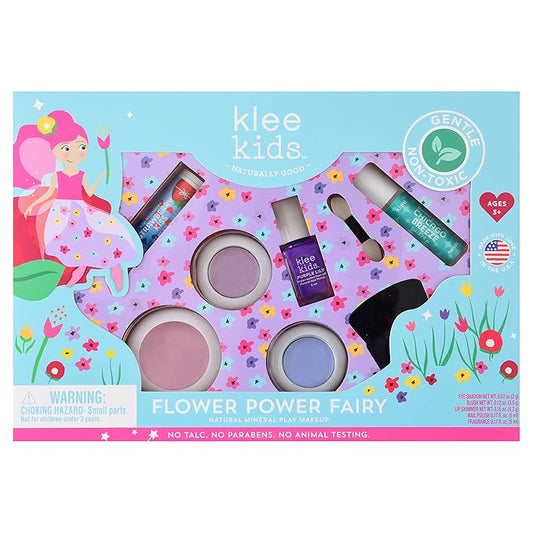 Luna Star Naturals Klee Kids Deluxe Play Makeup Kit. Gentle and Non-Toxic. Made in USA. (Flower Power Fairy)