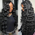 28 Inch 250% Density HD Lace Front Wigs Human Hair Loose Wave 100% Real Human Hair 15A Full 13x4 Large Lace Space Loose Deep Wave Wig Pre Plucked, No Synthetic No Tangle No Shedding Triple Lifespan 3X