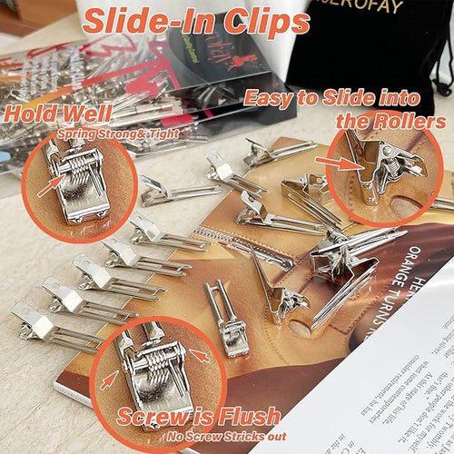 55 Pcs Metal Silver Hair Clips for Women Pin Curl Roller, 1.8” Double Prong Root Lift Clips for Curly Hair Volume, Locs Retwist Dreads, Curler Setting Clippies for Thick Styling Sectioning