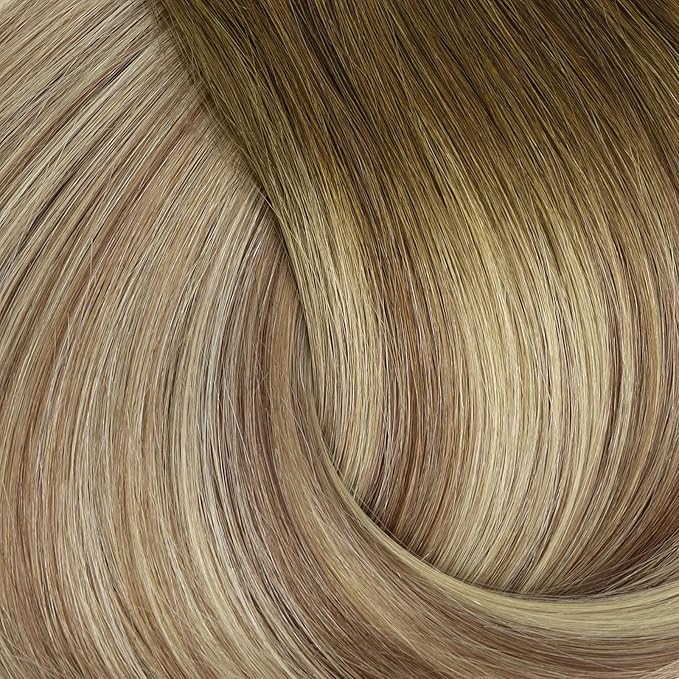 Full Shine Ombre Hair Extensions Clip in Human Hair Dark Brown Roots Ash Brown Mix Medium Blonde Lace Weft Clip in Hair Extension for Women 18 Inch 3 PCS 60 G