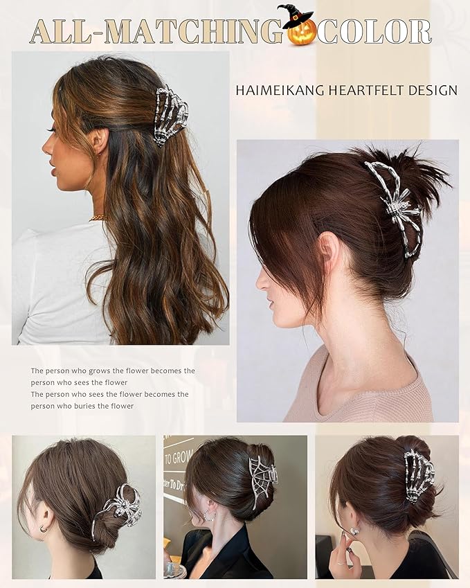 HAIMEIKANG 4 PCs Metal Hair Claw Clips - Irregular Large Non-Slip Styling Accessories for Women's Thick and Thin Hair