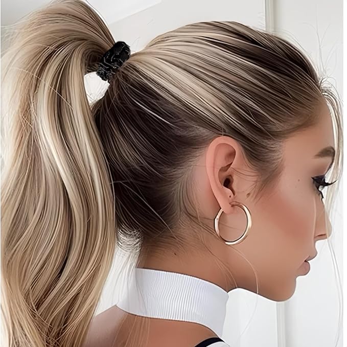 10 Pcs Black Small Satin Hair Ties No Damage for Women Girls Thick Thin Hair, Small Satin Scrunchies Hair Ties Skinny Hair Elastic Bands Ponytail Holders for Women Hair Accessories