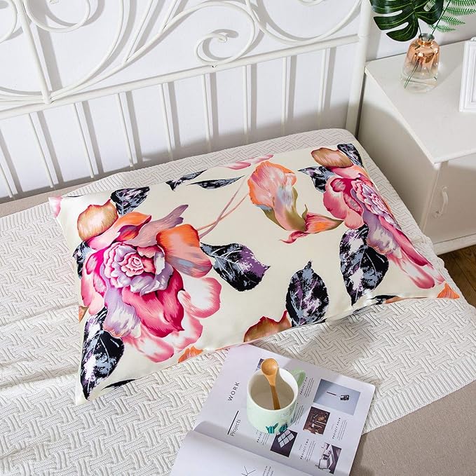 SLPBABY Silk Pillowcase for Hair and Skin with Hidden Zipper Print (King, Pattern20)