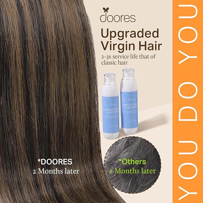 DOORES Seamless Clip in Hair Extensions Real Human Hair Extensions, Natural Black Mixed Chestnut Brown 110g 16 Inch 7pcs, Invisi Edge Hair Extensions Straight Hair Remy Natural Hair
