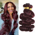 99J Human Hair Bundles Body Wave Burgundy Dark Red Wine Color Body Wave Bundles 100% Real Human Hair And True To Length 10 12 14 Inch 3 Pcs/Pack