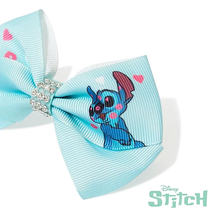LUV HER Lilo & Stitch Licensed Girls Hair Bows - Themed Hair Accessories Gift Set, 7-Piece 4-Inch Bundle, Alligator Clips, Ages 3+