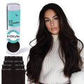 Irresistible Me Real Human Hair Extensions Clip Ins – 100% Human Hair Clip In Extensions for Length & Volume – Invisible Extension – Heat Resistant & Dyeable – Dark Brown, 24 Inches