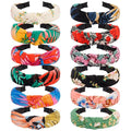 VELSCRUN Headbands for Women Girls 12 Pack Stylish Top Knotted Headbands Flower Headband For Women's Hair Non Slip Women Fashion Head Bands Wide Hairband Mom Sisters Hair Accessories